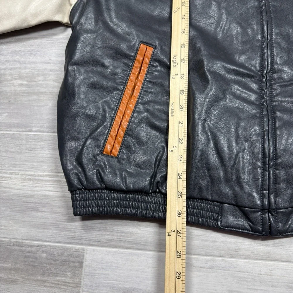 University of Texas at Austin Longhorns Graphic Faux Leather Jacket Men's XL New